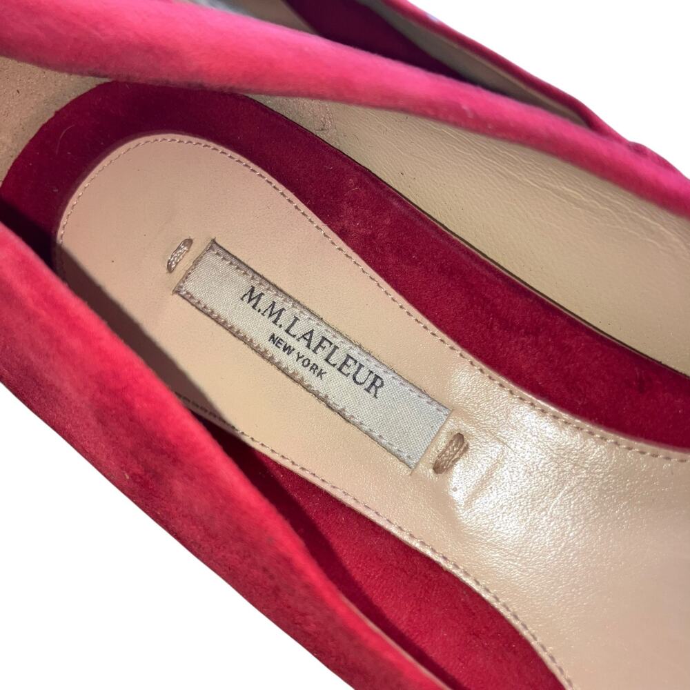 M.M. LaFleur Women’s Suede Cherry Red Rowan Flats -size EU 39 US 8.5 - Picture 3 of 10